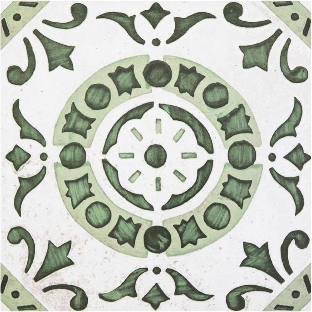 Ergode Retro 12x12 Self Adhesive Vinyl Floor Tile - Green Medallion - 20